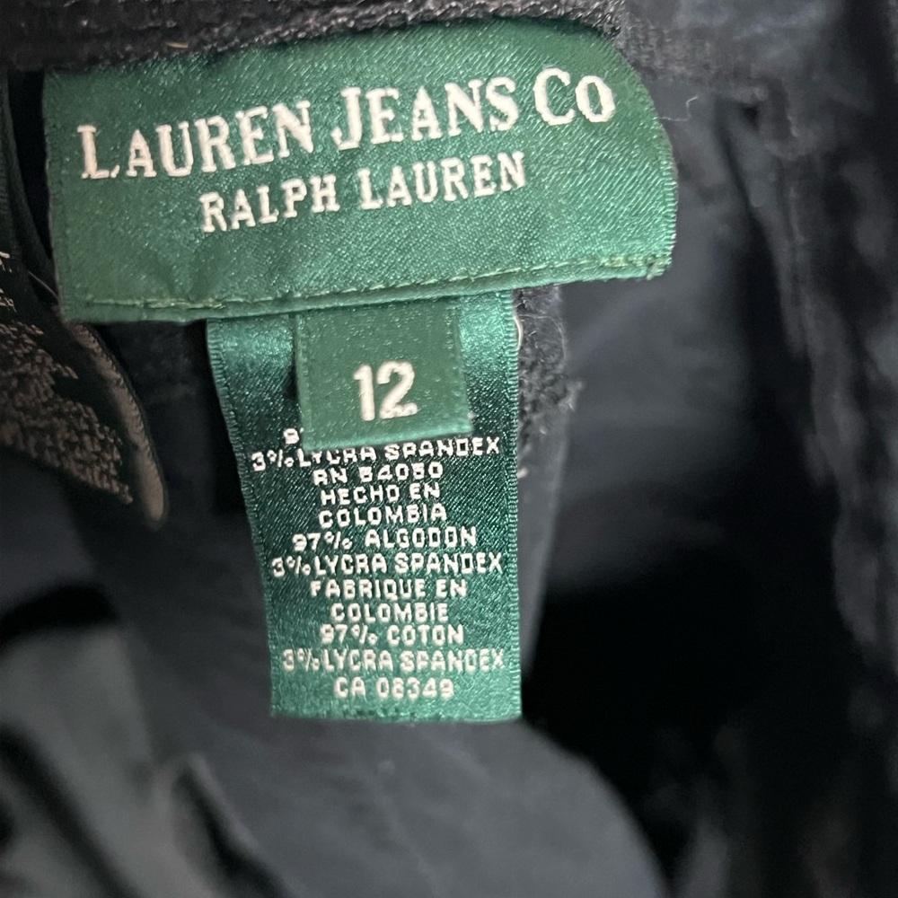 Ralph Lauren Black Jeans Classic Straight Leg Stretch